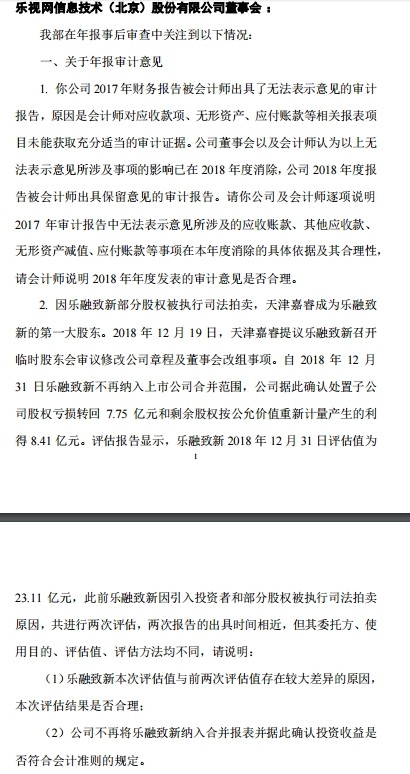 樂視網今日起暫停上市 深交所下發年報問詢函 